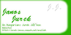 janos jurek business card